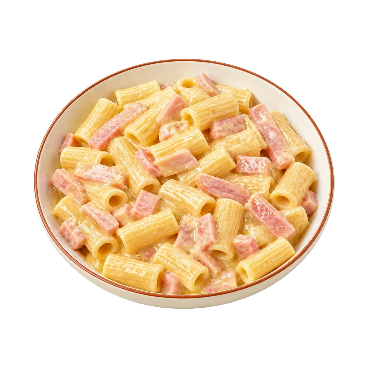 Pasta Alla Carbonara mit Ei, Sahne und Schinken